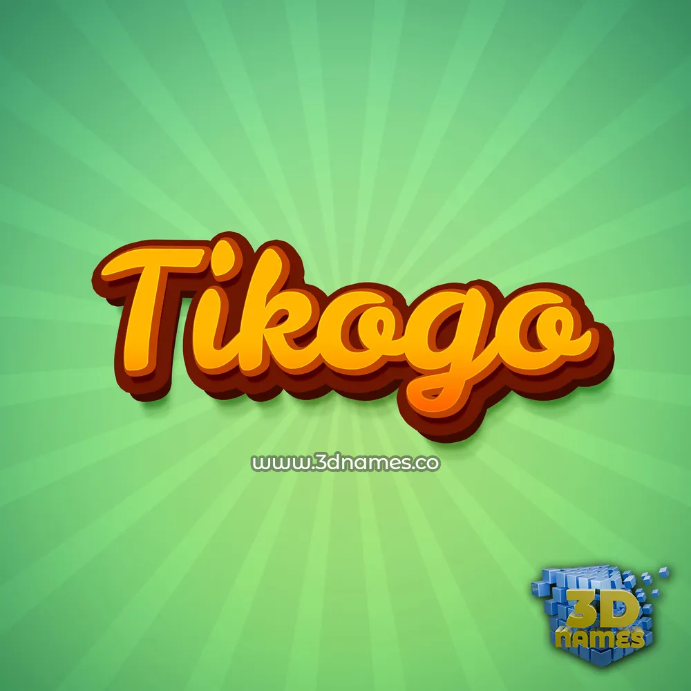 tikogo in Green Rays style - 3D name wallpaper