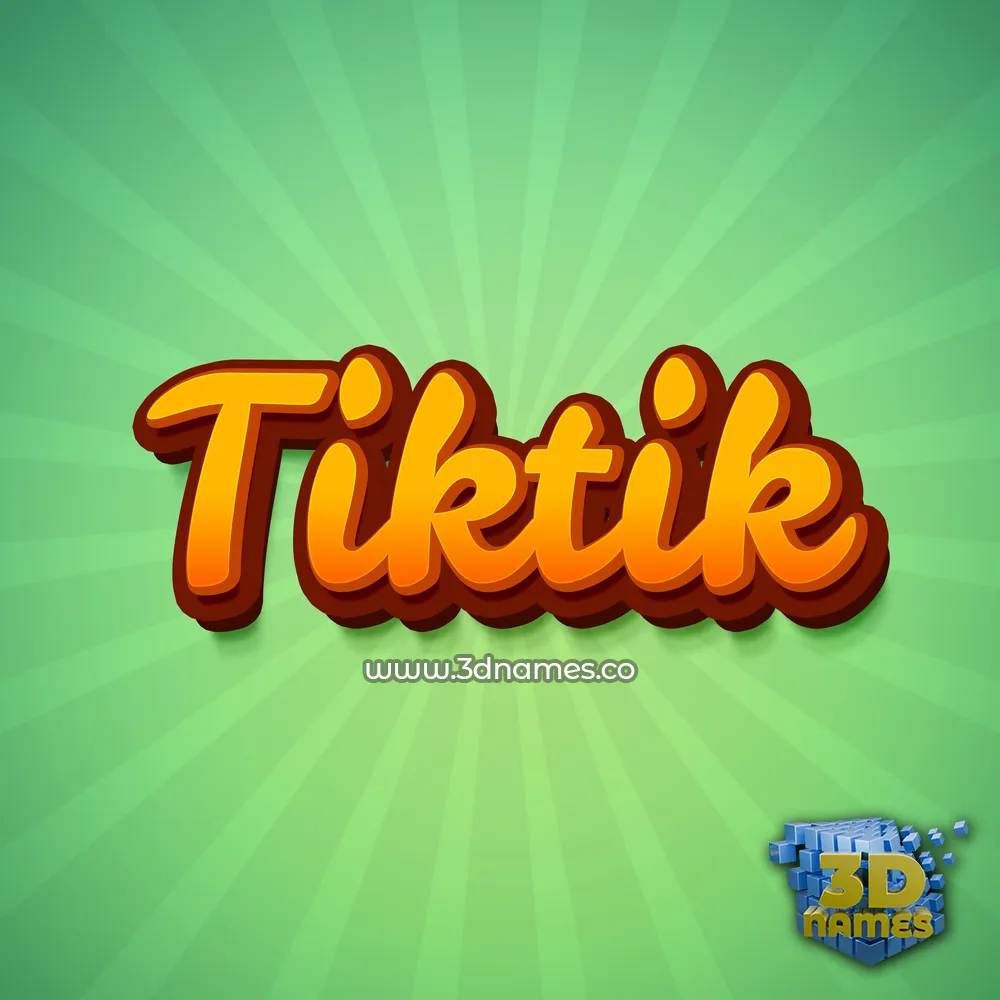 tiktik in Green Rays style - 3D name wallpaper