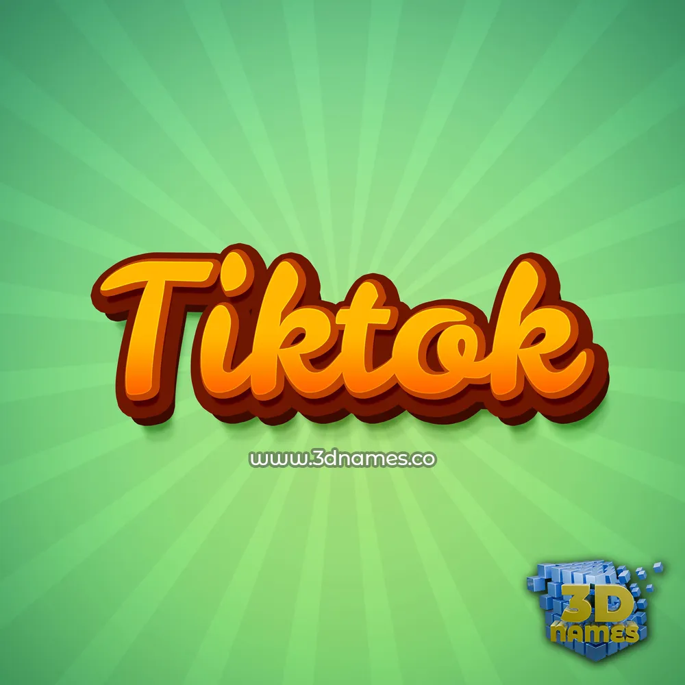 tiktok in Green Rays style - 3D name wallpaper