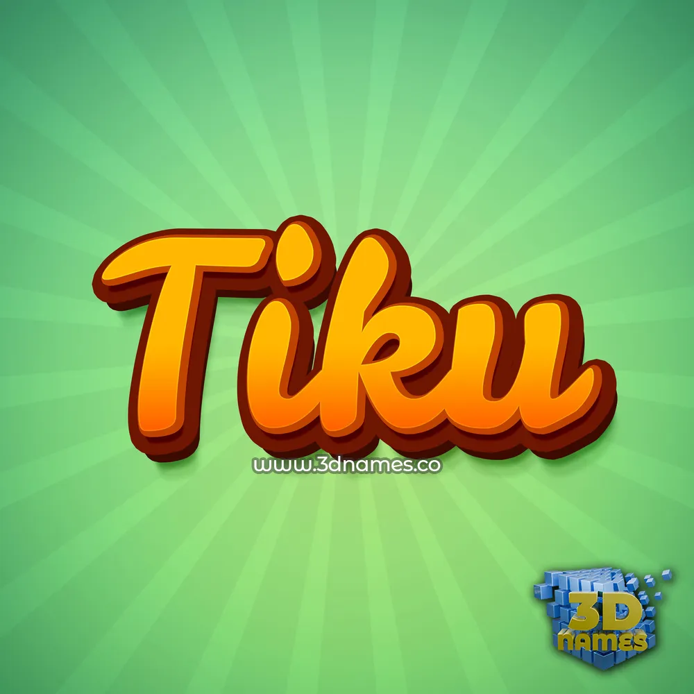 tiku in Green Rays style - 3D name wallpaper