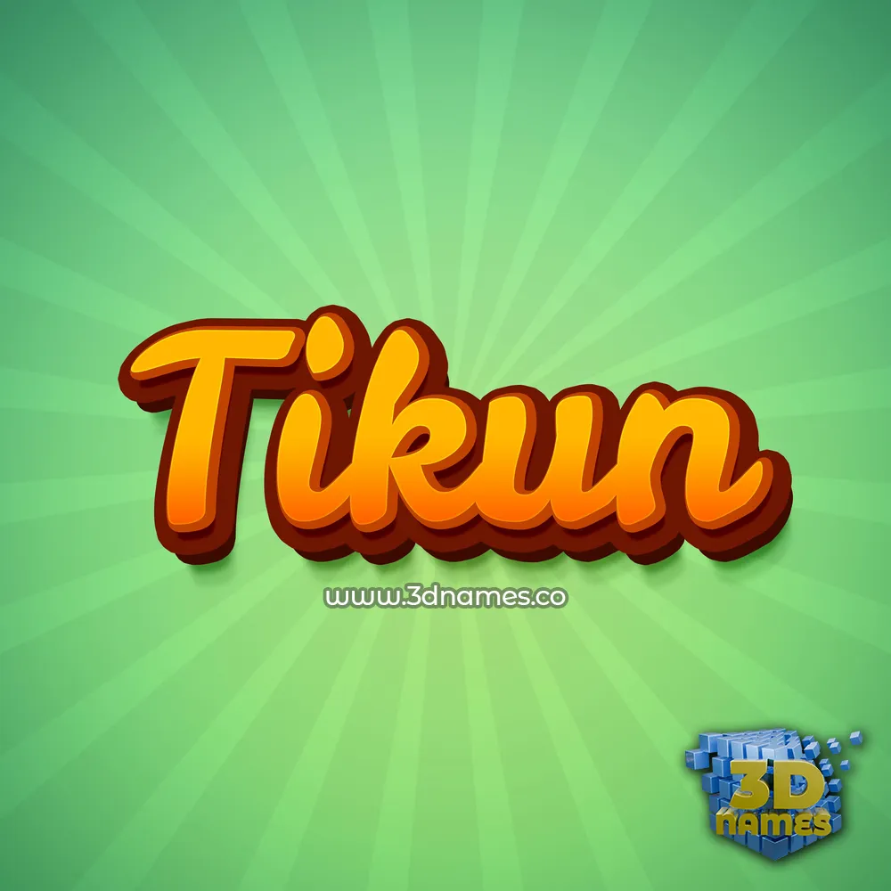 tikun in Green Rays style - 3D name wallpaper