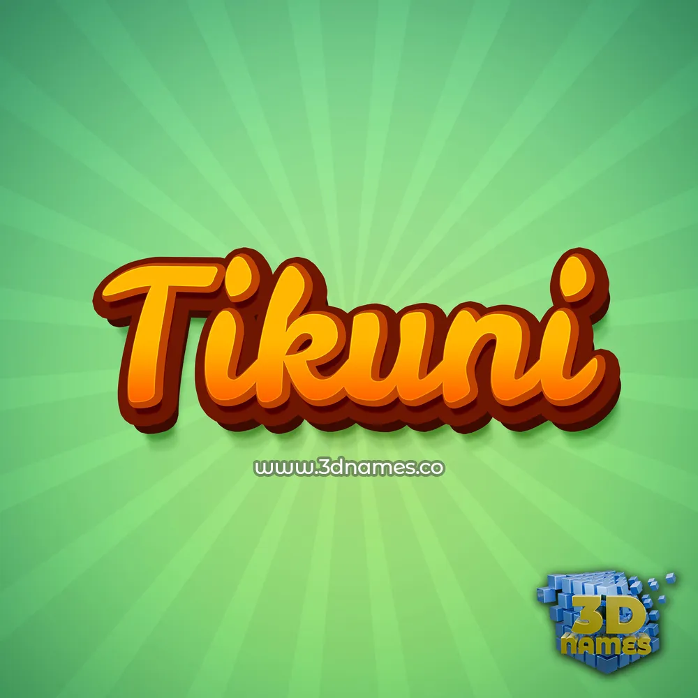 tikuni in Green Rays style - 3D name wallpaper