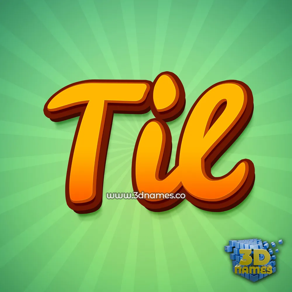 til in Green Rays style - 3D name wallpaper