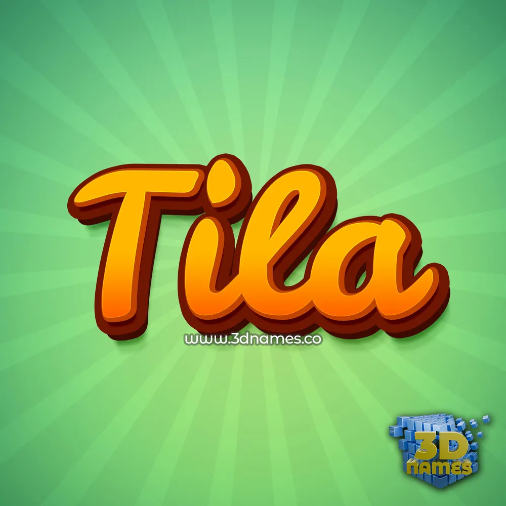 tila in Green Rays style - 3D name wallpaper