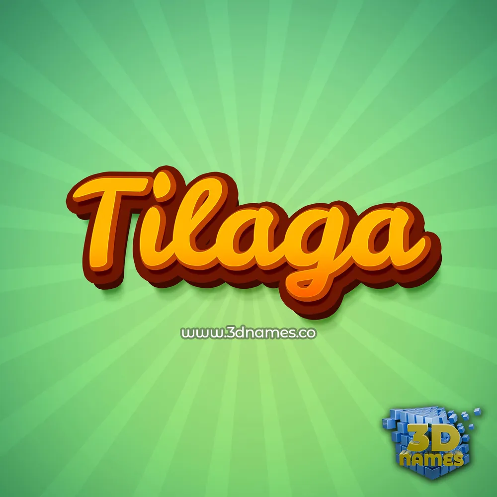 tilaga in Green Rays style - 3D name wallpaper