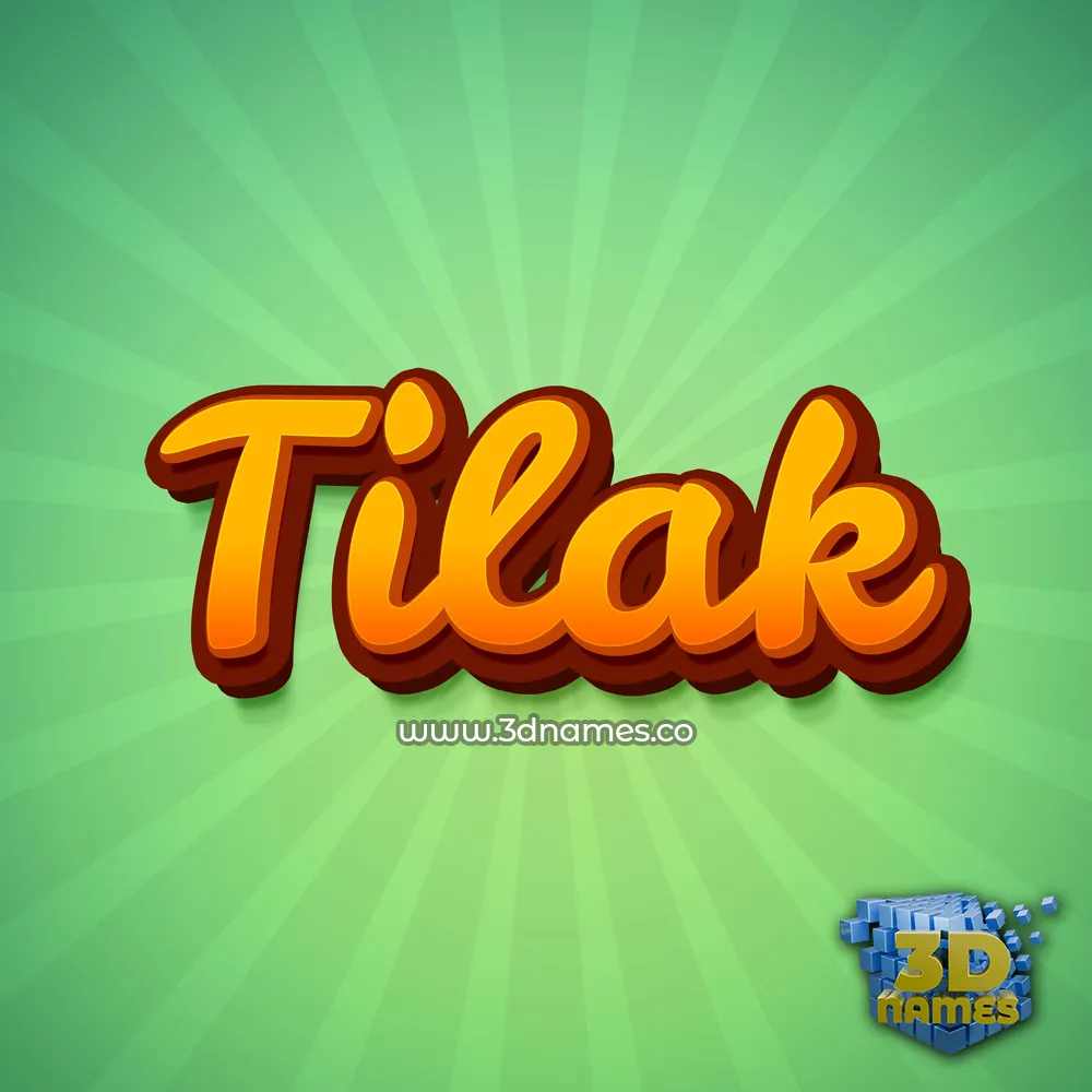 tilak in Green Rays style - 3D name wallpaper