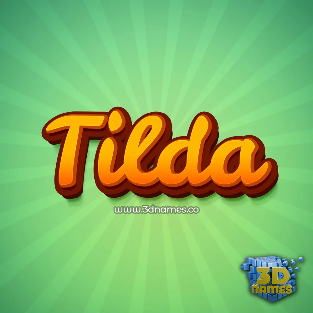 tilda in Green Rays style - 3D name wallpaper