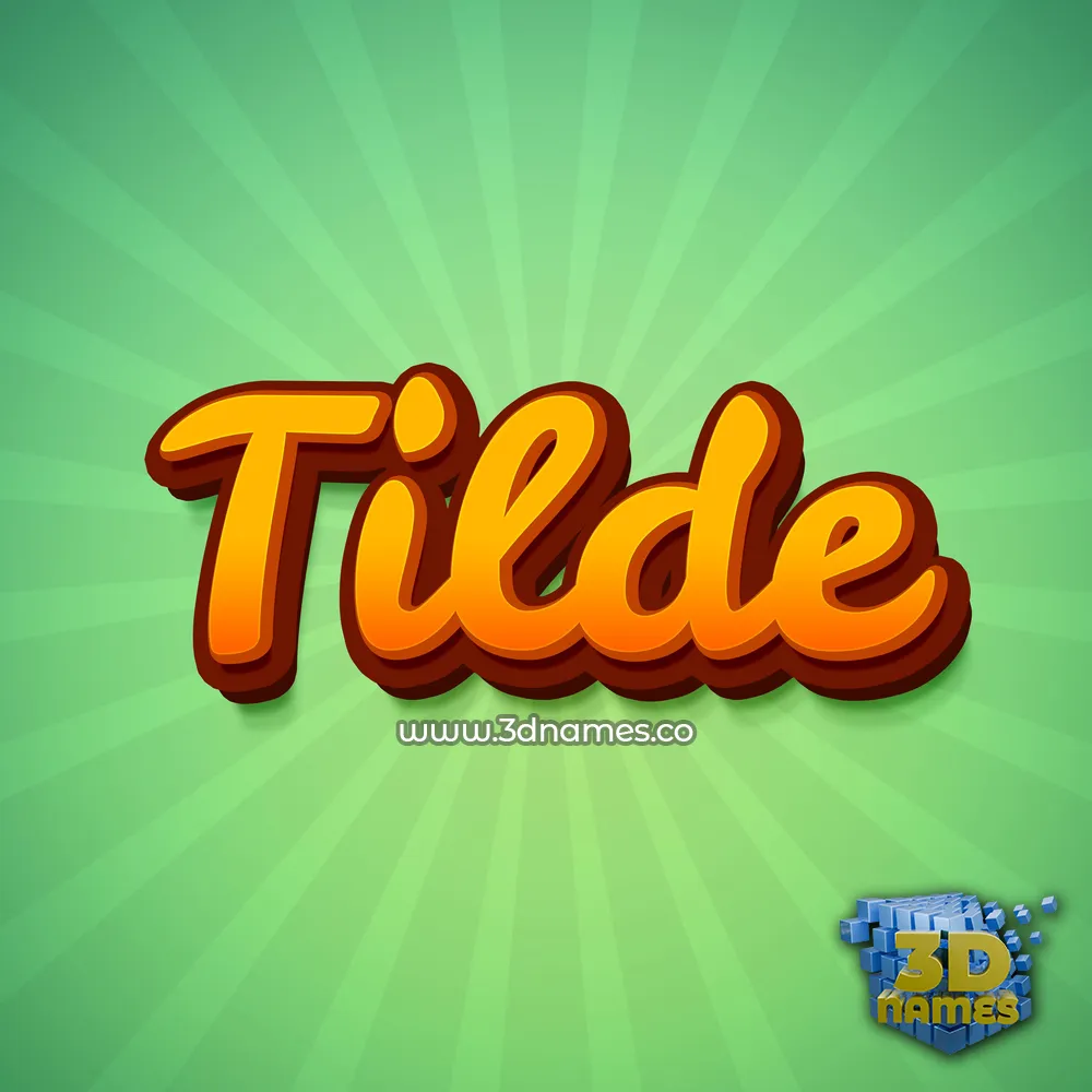 tilde in Green Rays style - 3D name wallpaper