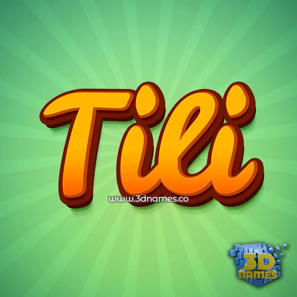 tili in Green Rays style - 3D name wallpaper