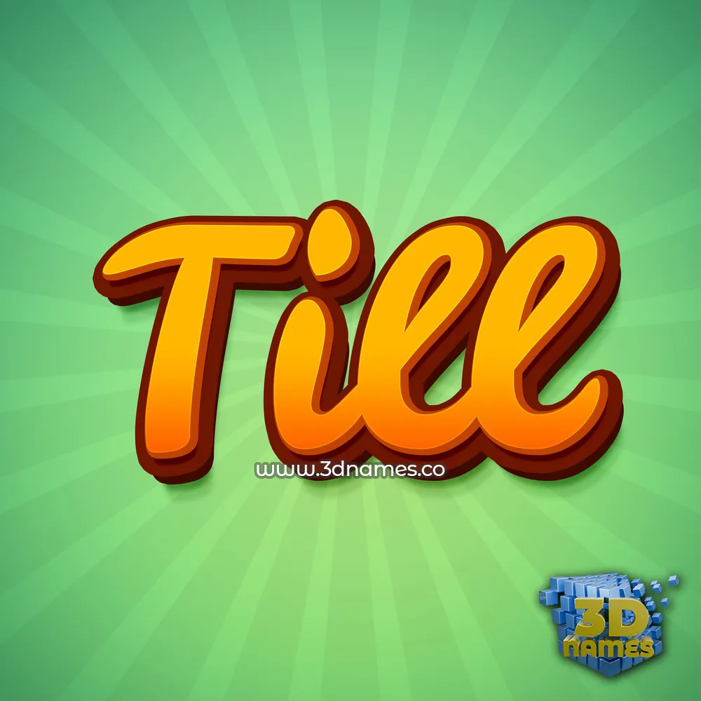 till in Green Rays style - 3D name wallpaper