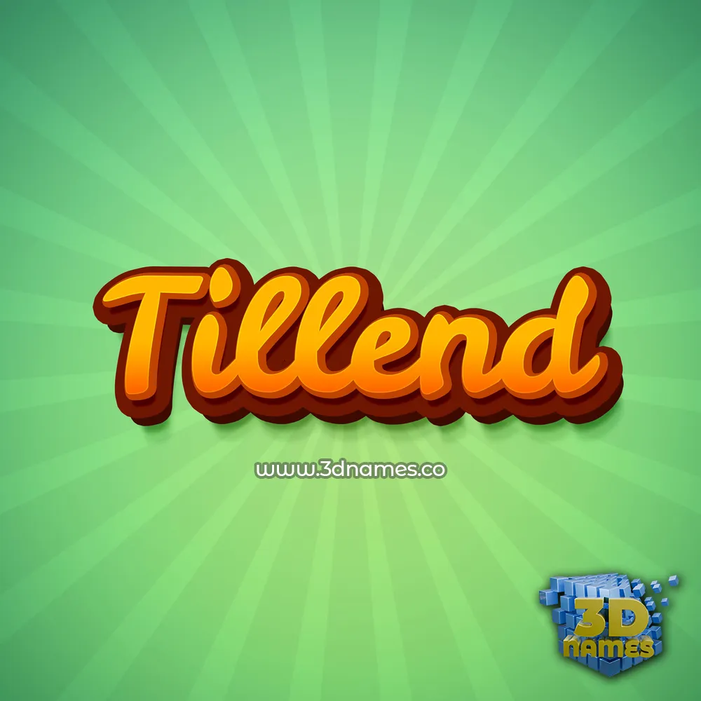 tillend in Green Rays style - 3D name wallpaper