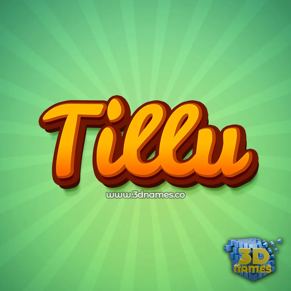 tillu in Green Rays style - 3D name wallpaper