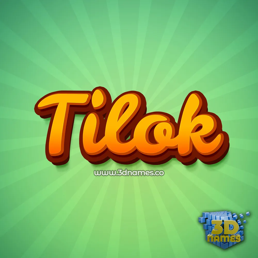 tilok in Green Rays style - 3D name wallpaper