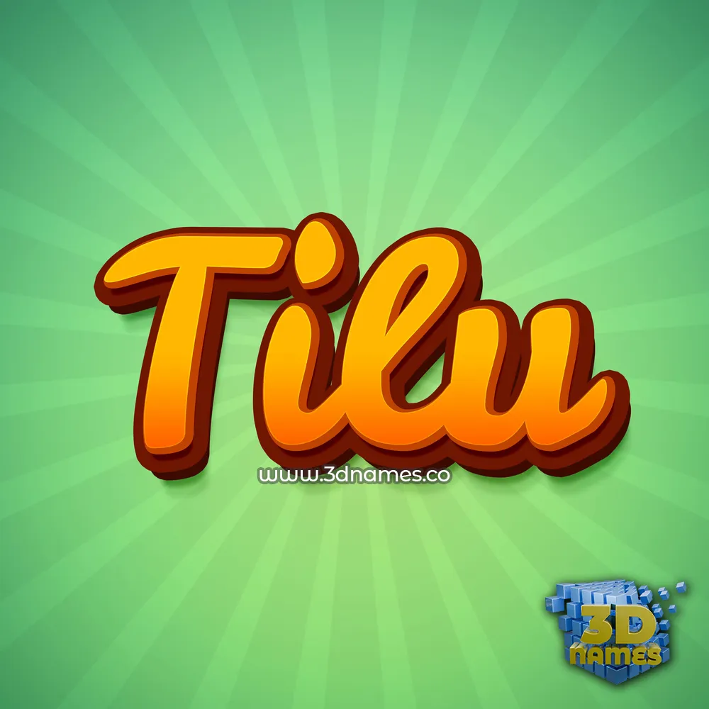 tilu in Green Rays style - 3D name wallpaper
