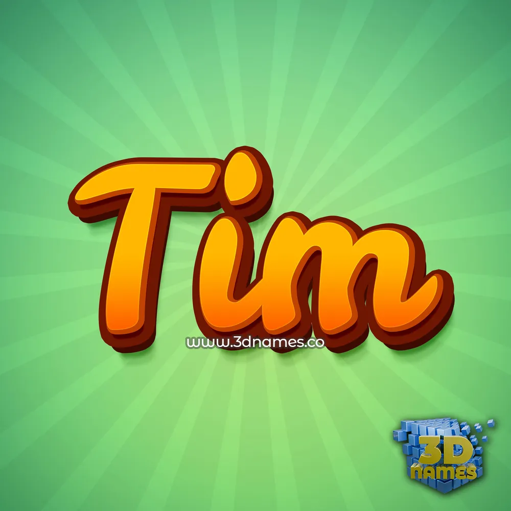 tim in Green Rays style - 3D name wallpaper