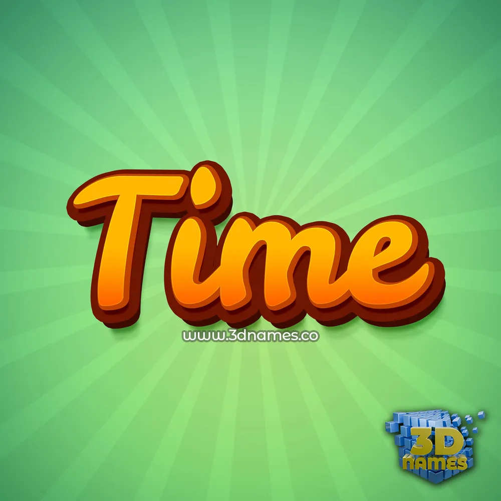 time in Green Rays style - 3D name wallpaper
