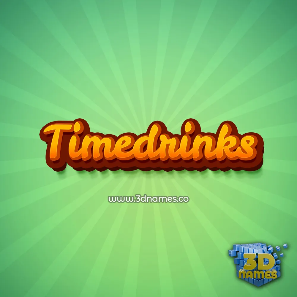 timedrinks in Green Rays style - 3D name wallpaper