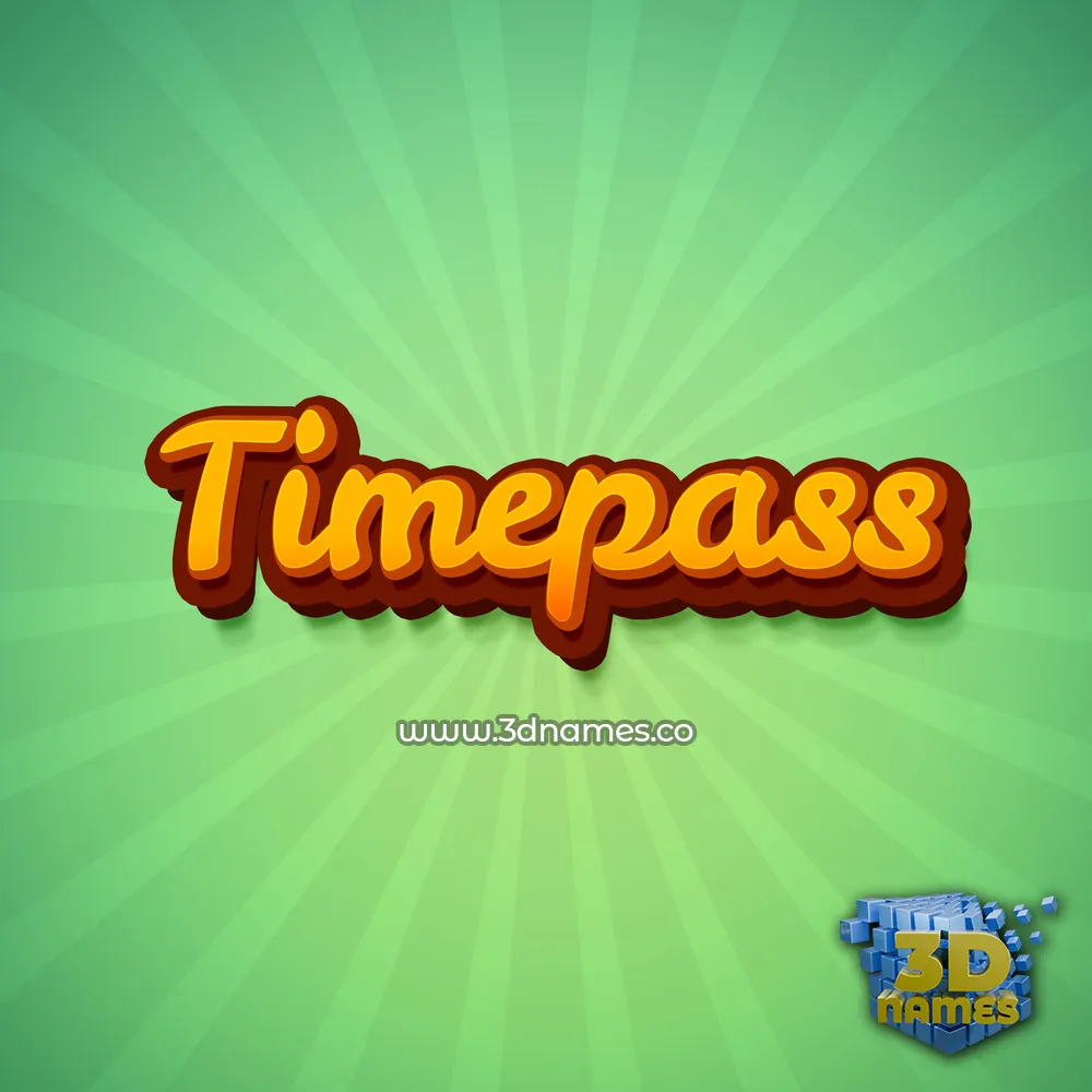 timepass in Green Rays style - 3D name wallpaper