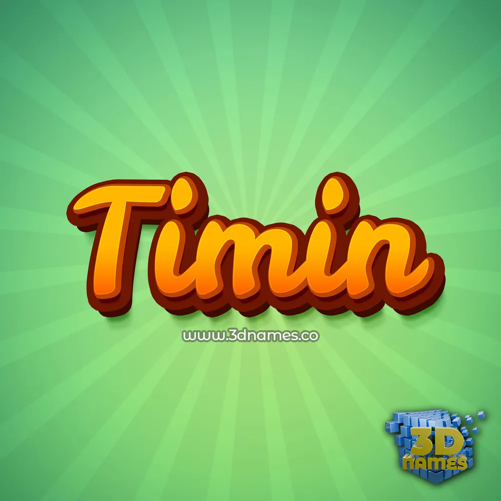 timin in Green Rays style - 3D name wallpaper