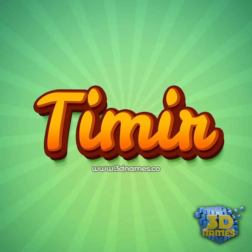 timir in Green Rays style - 3D name wallpaper