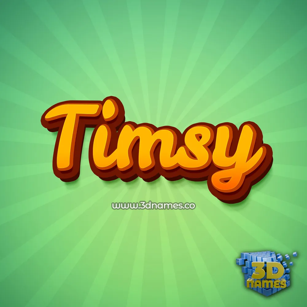 timsy in Green Rays style - 3D name wallpaper