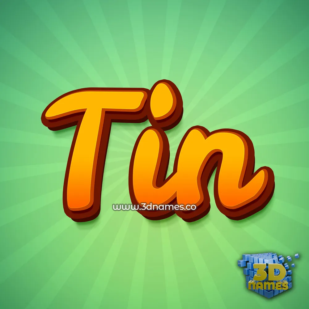 tin in Green Rays style - 3D name wallpaper