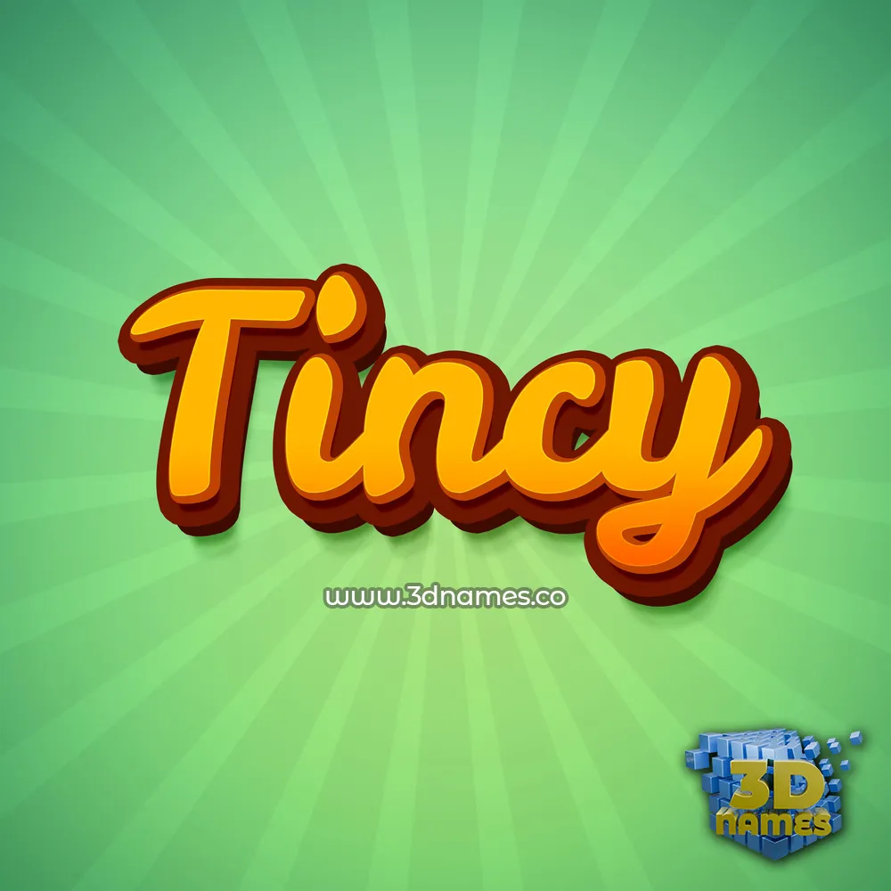 tincy in Green Rays style - 3D name wallpaper