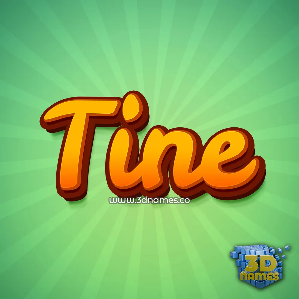 tine in Green Rays style - 3D name wallpaper