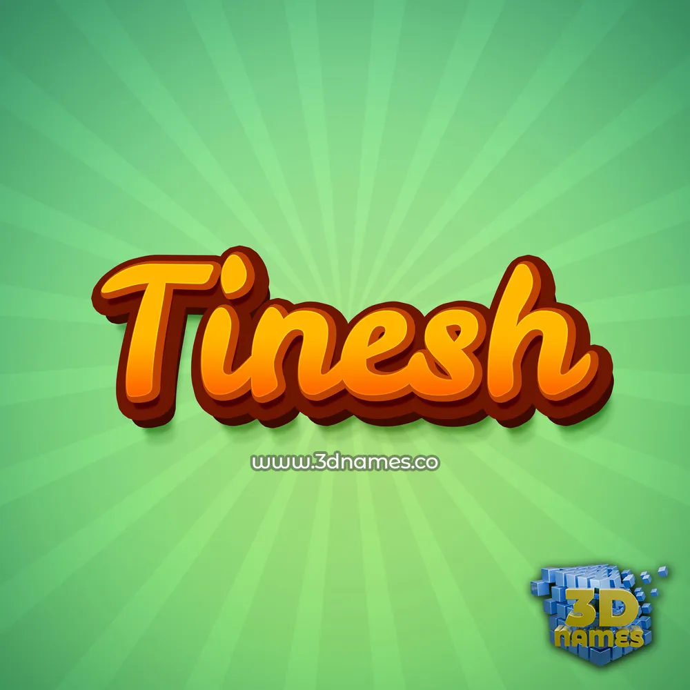 tinesh in Green Rays style - 3D name wallpaper