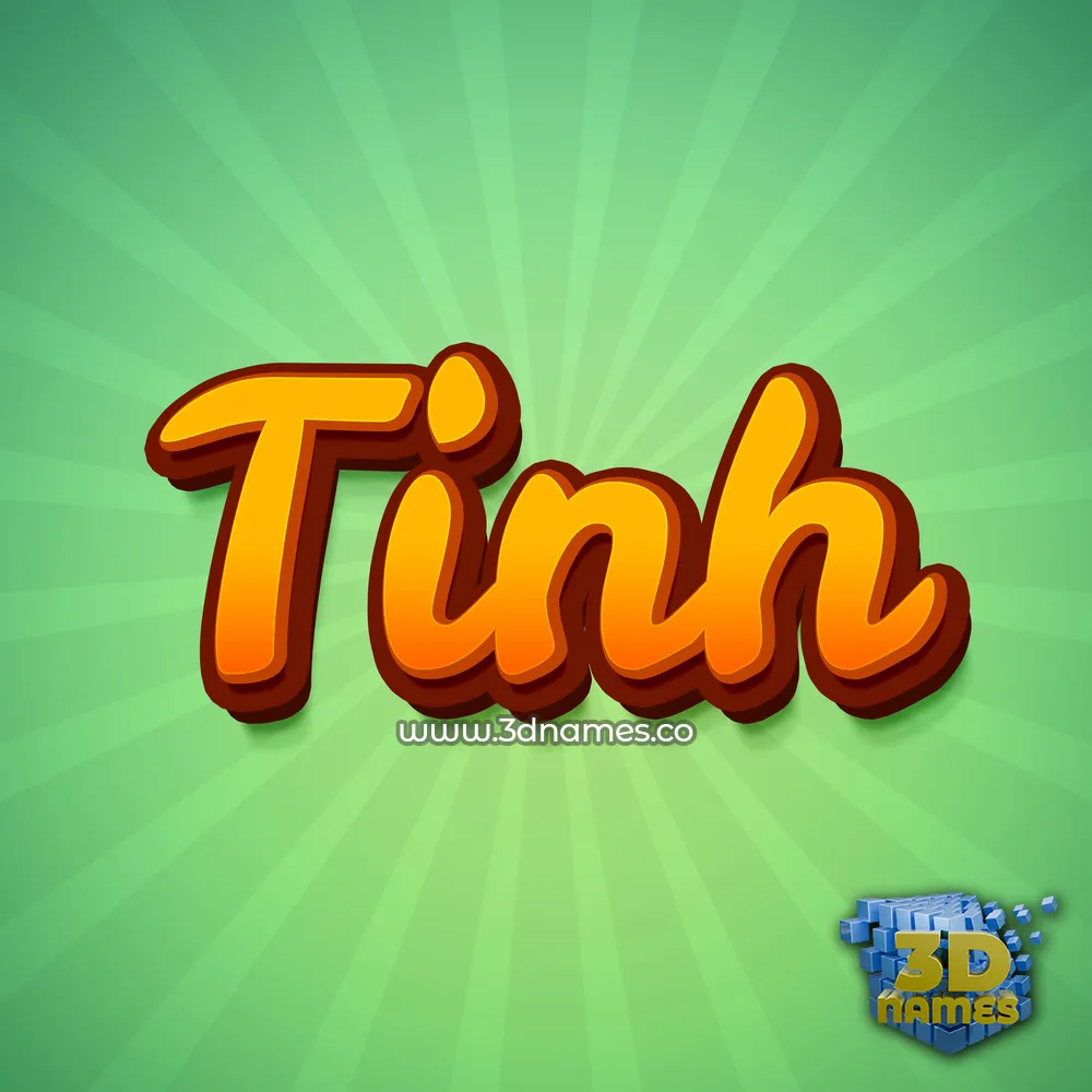 tinh in Green Rays style - 3D name wallpaper