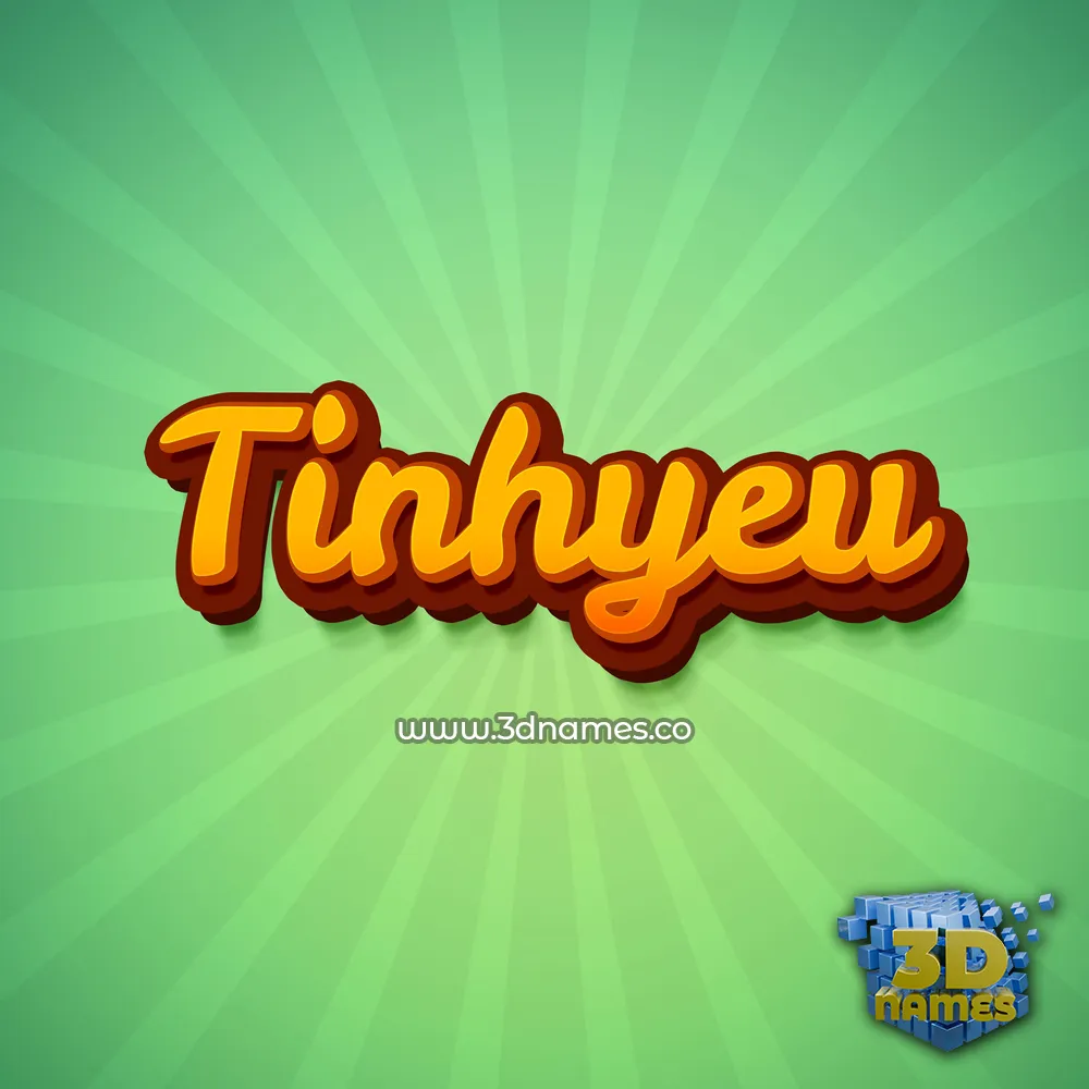 tinhyeu in Green Rays style - 3D name wallpaper