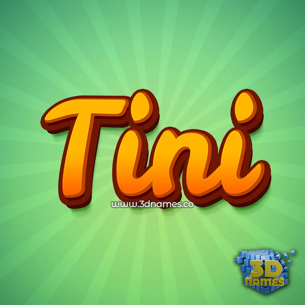 tini in Green Rays style - 3D name wallpaper