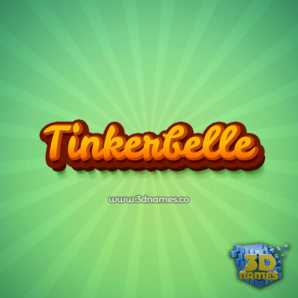 tinkerbelle in Green Rays style - 3D name wallpaper