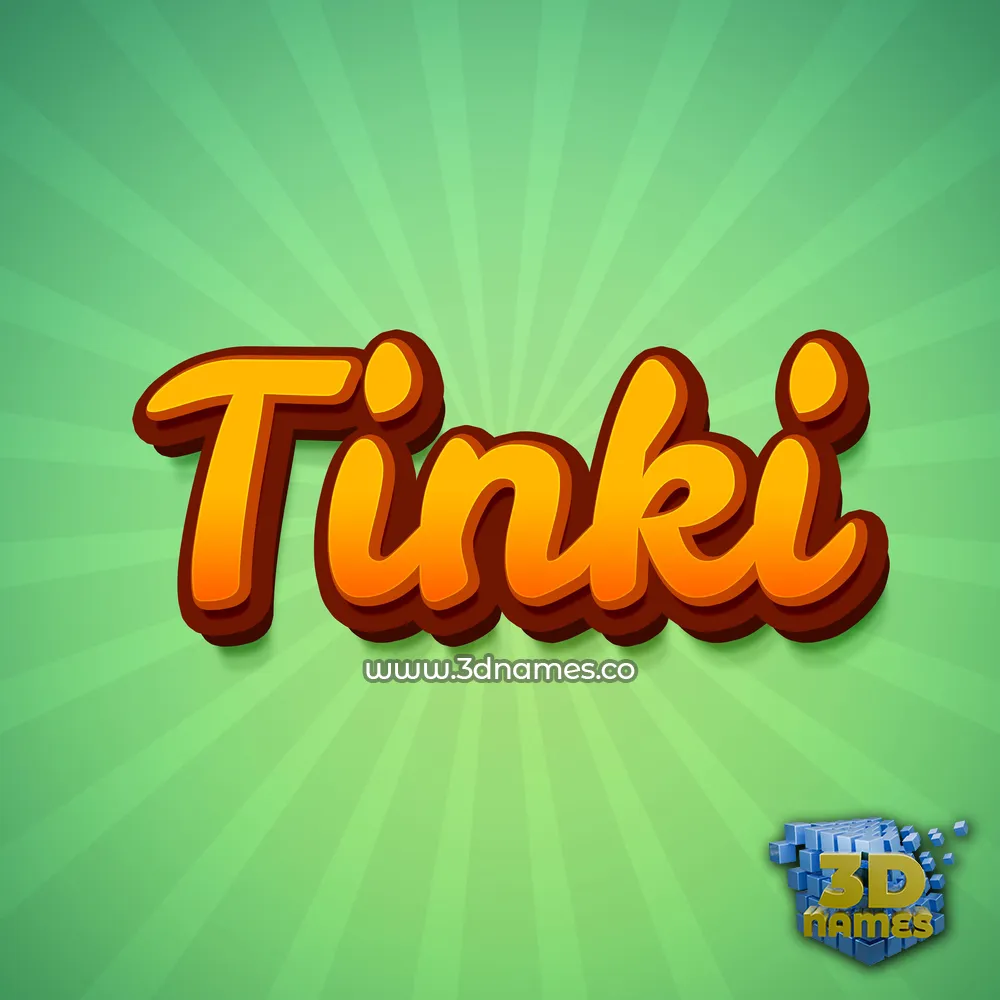 tinki in Green Rays style - 3D name wallpaper