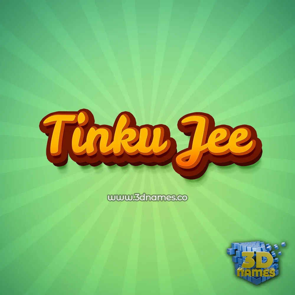tinku jee in Green Rays style - 3D name wallpaper