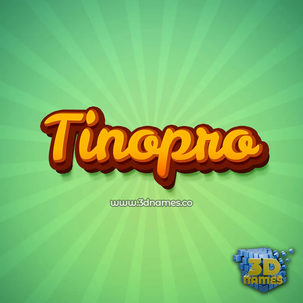 tinopro in Green Rays style - 3D name wallpaper