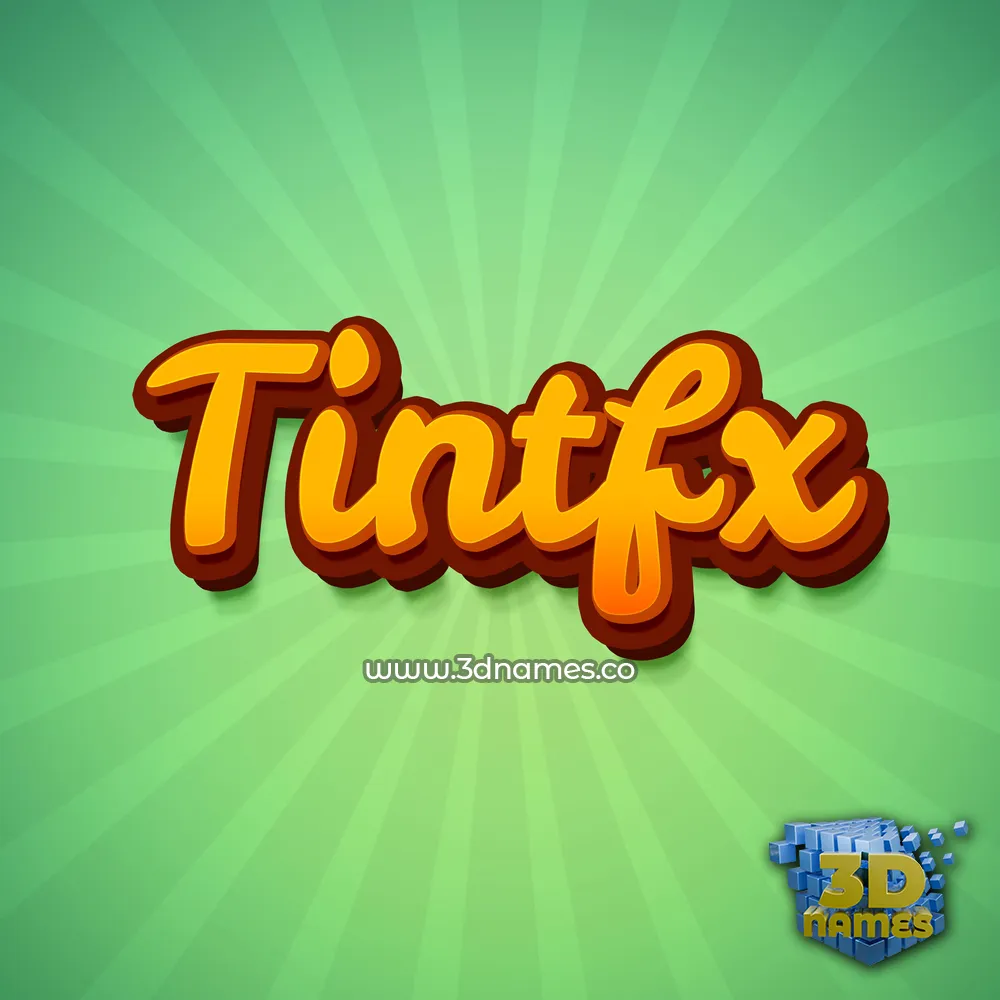 tintfx in Green Rays style - 3D name wallpaper