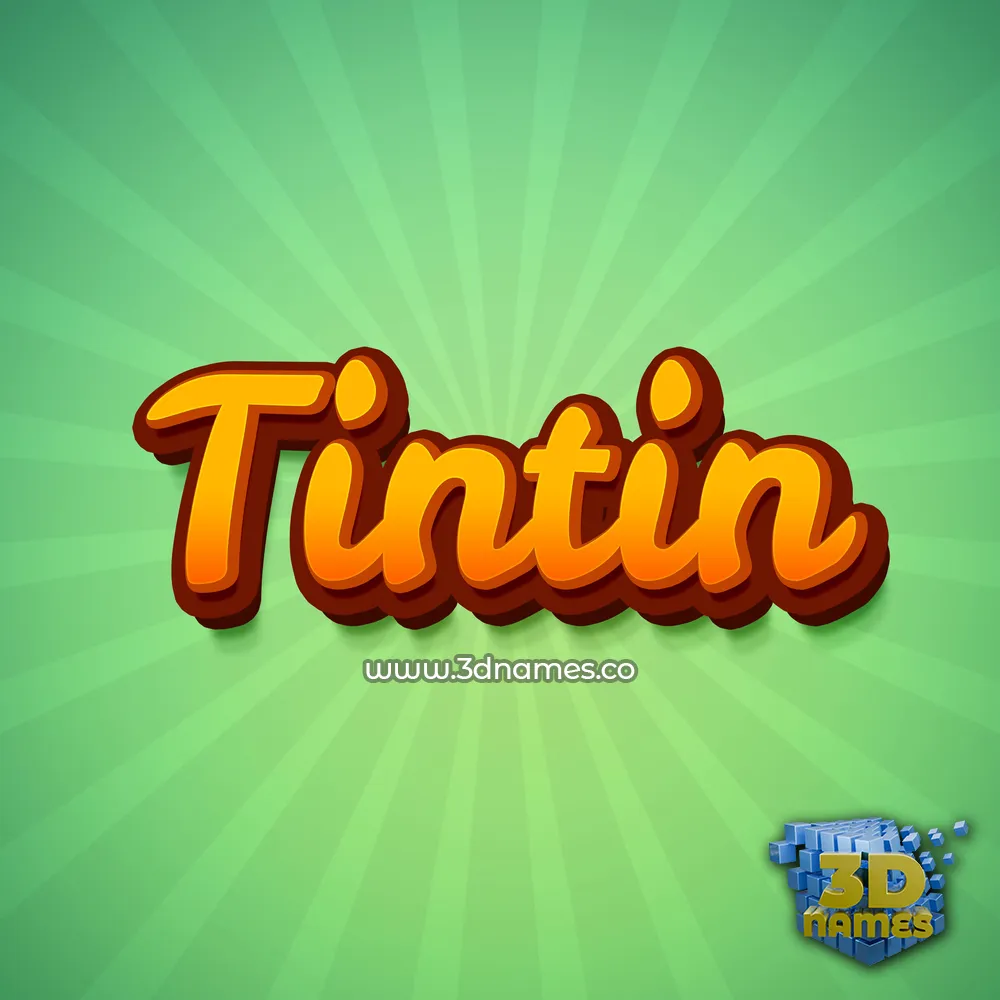 tintin in Green Rays style - 3D name wallpaper