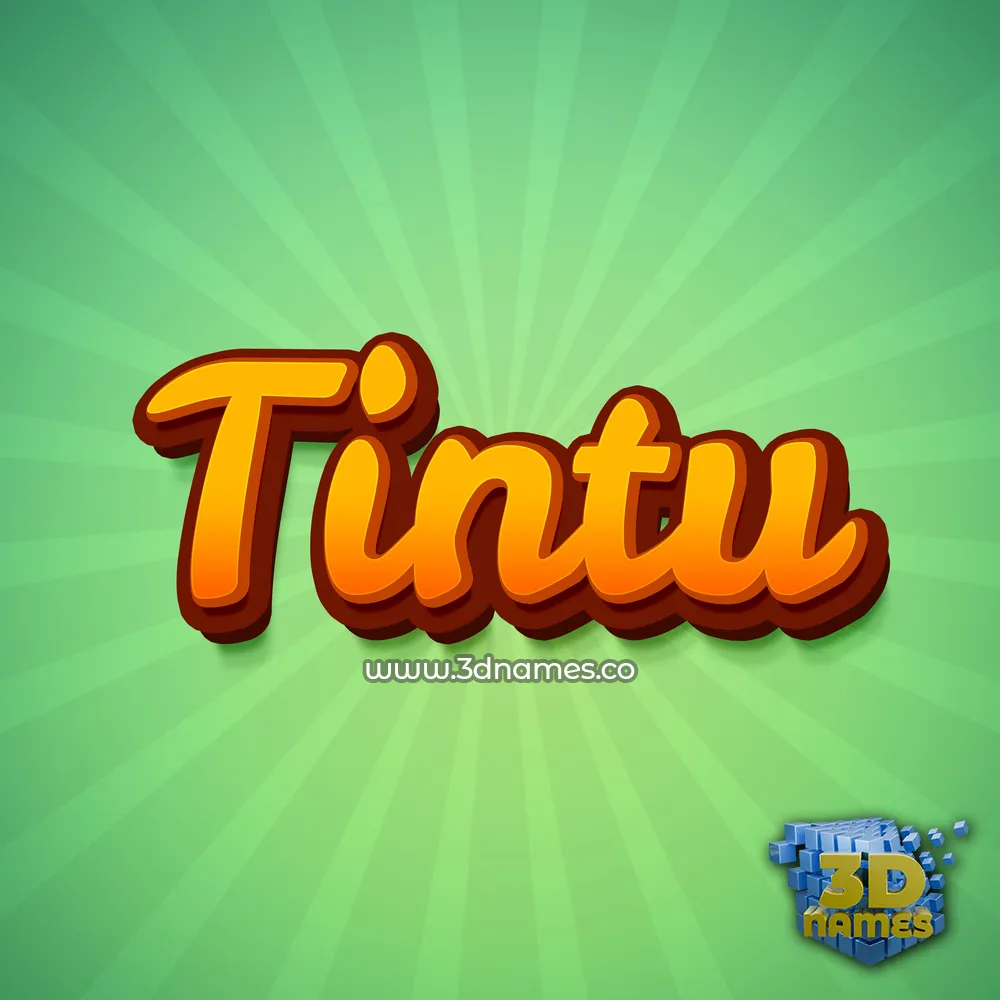 tintu in Green Rays style - 3D name wallpaper