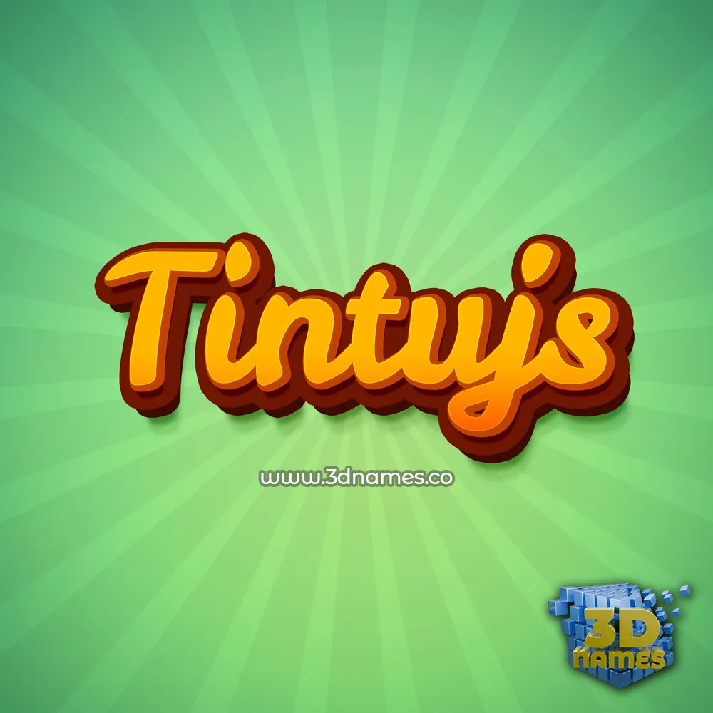 tintujs in Green Rays style - 3D name wallpaper