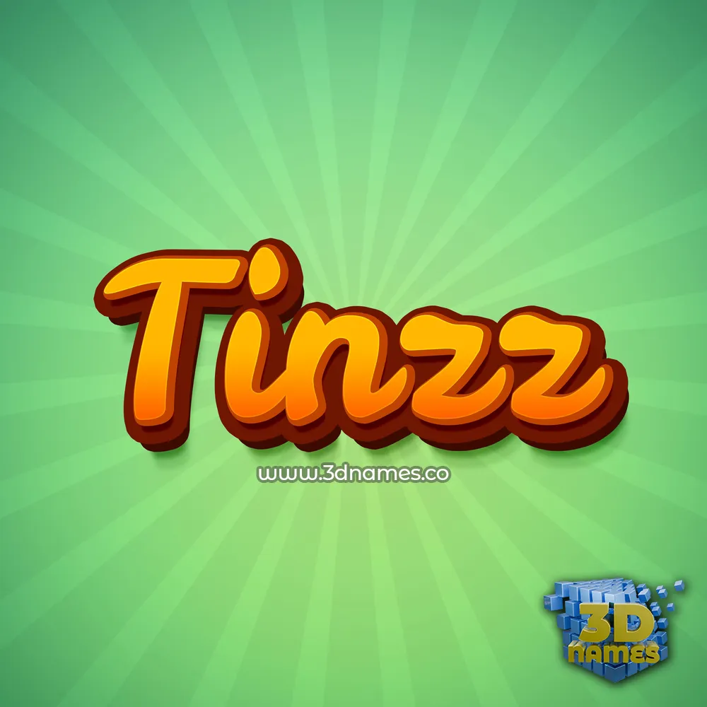 tinzz in Green Rays style - 3D name wallpaper