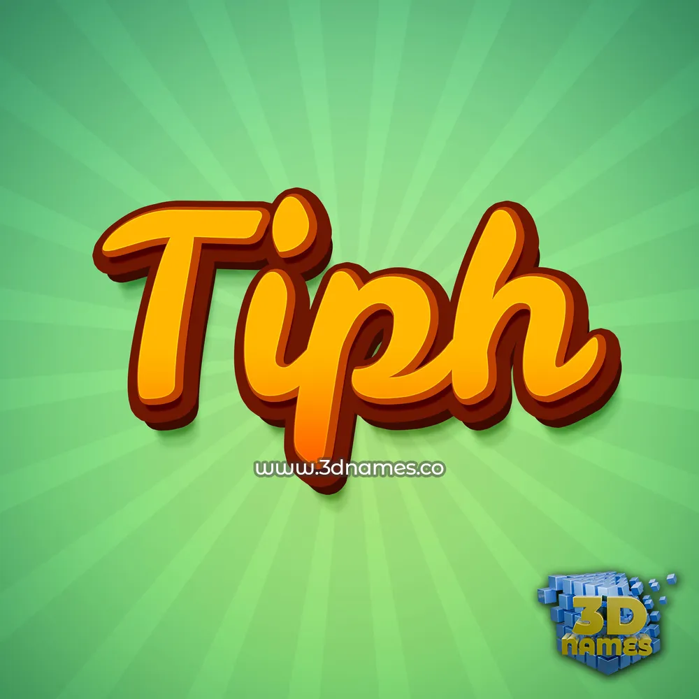 tiph in Green Rays style - 3D name wallpaper