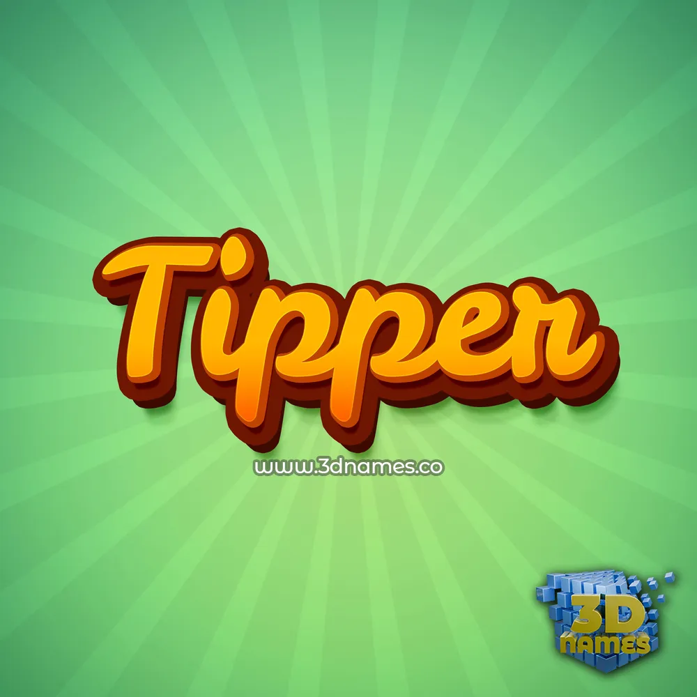 tipper in Green Rays style - 3D name wallpaper