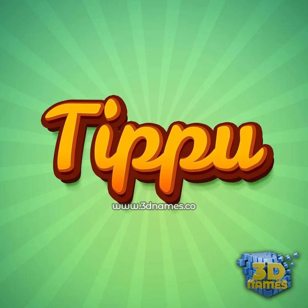 tippu in Green Rays style - 3D name wallpaper