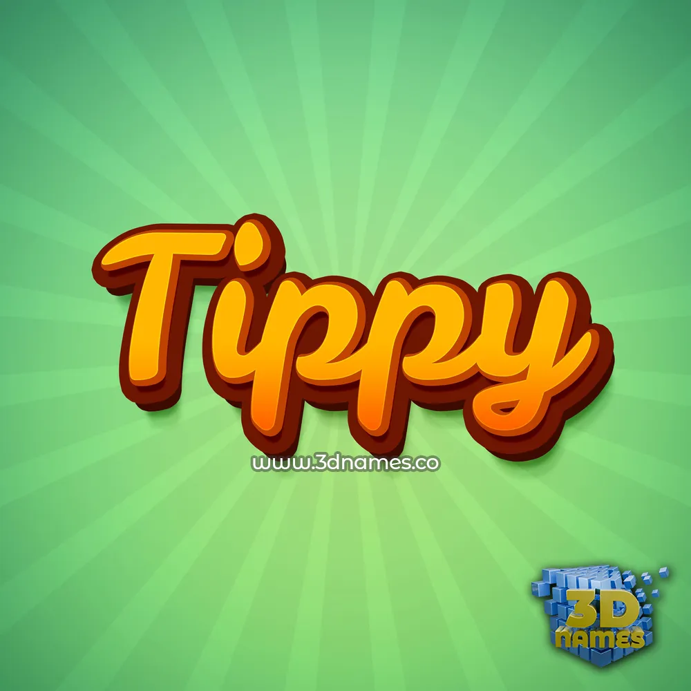 tippy in Green Rays style - 3D name wallpaper