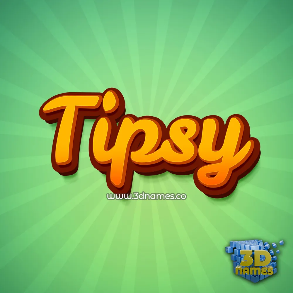 tipsy in Green Rays style - 3D name wallpaper