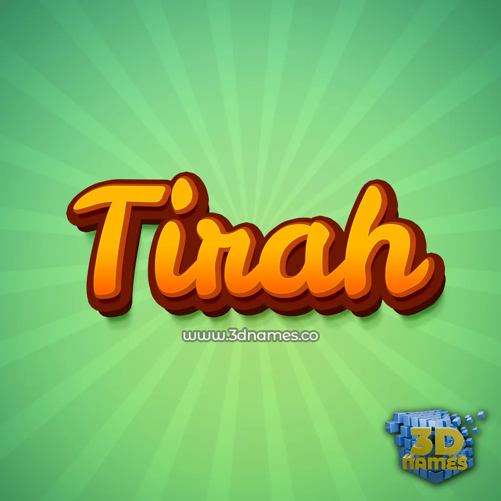 tirah in Green Rays style - 3D name wallpaper