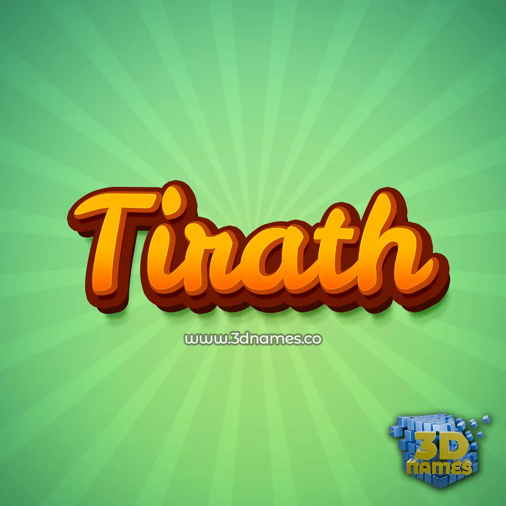 tirath in Green Rays style - 3D name wallpaper