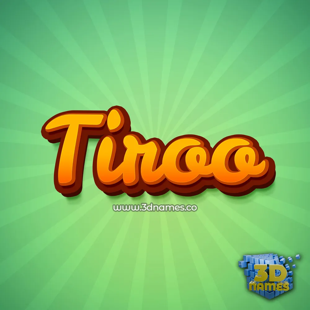 tiroo in Green Rays style - 3D name wallpaper