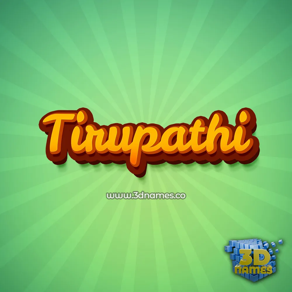 tirupathi in Green Rays style - 3D name wallpaper